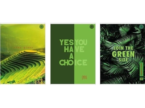 Notebook A4/80K Think Green checkered (5 pcs)