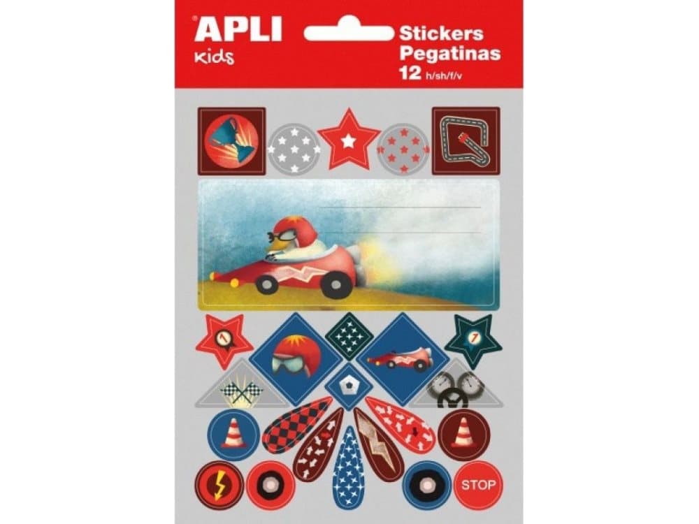 Apli Labels for notebook APLI, in a pad, with stickers for boys, 12 sheets, mix of colors