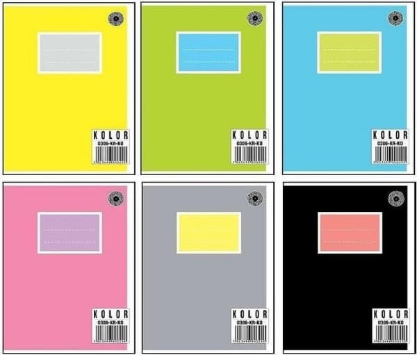 Paper notebook A5/96K checkered Color (5pcs)
