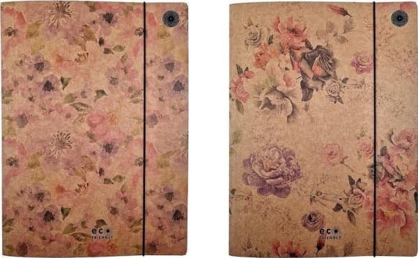 Promised Land A4 mappe med strikk Misty Flowers (10 stk)