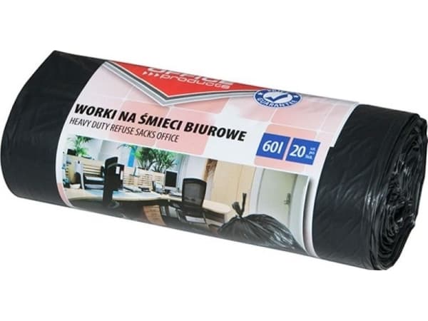 Kontorprodukter KONTORPRODUKTER kontorsøppelsekker, sterke (LDPE), 60l, 20 stk., sortering