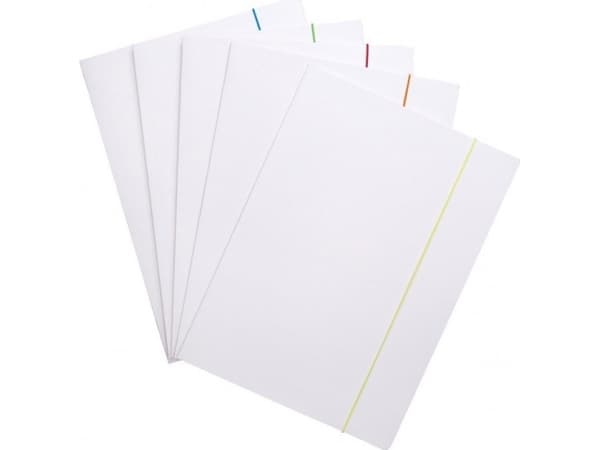 Folder with elastic, OFFICE PRODUCTS, cardboard, A4, 300gsm, 3-compartments, elastic mix of colors, white
