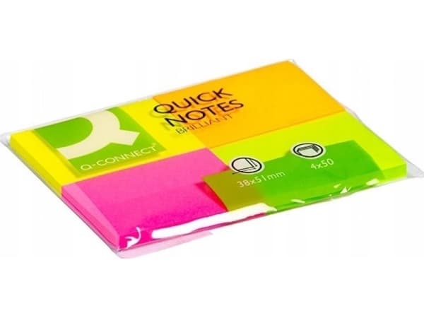 Q-CONNECT KF10510, Rektangel, Assorterte farger, 38 mm, 51 mm, 20 mm, 28 g