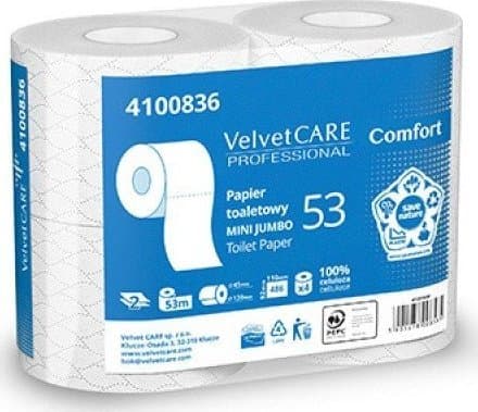 Velvet VELVET Comfort selluloosa WC-paperi, 2-kertainen, 486 arkkia, 4kpl, valkoinen
