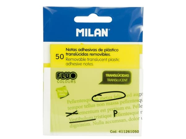 Milan 411261050, Torg, Transparent, Gul, Plast, 76 mm, 76 mm, 50 ark