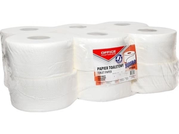 Kontorprodukter KONTORPRODUKTER Jumbo cellulose toalettpapir, 2-lags, 120 m, 12 stk., hvit