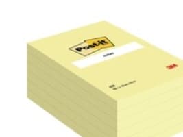 Post-it Large Notes, Canary Yellow, 101 mm x 152 mm