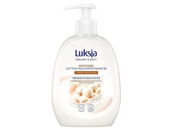 Luksja Creamy & Soft Soothing Creme Flytende såpe Bomullsmelk og provitamin B5 500ml