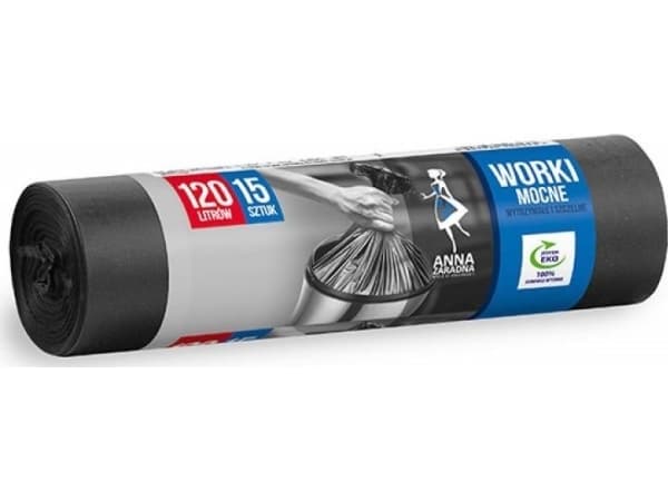 Anna Zaradna ANNA ZARADNA garbage bags, strong, 120 l, 15 pcs, black