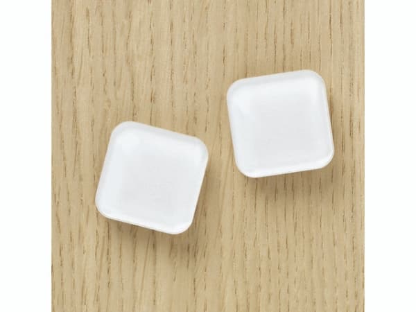 Super Stærke Magneter' akryl hvid 2,5 x 2,5 cm - (2 stk.)