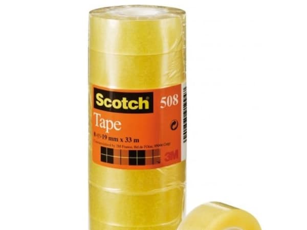 Scotch 7100213205, 33 m, Gjennomsiktig, Akryl, Polypropylen (PP), 2,54 cm, 19 mm, 8 stykker