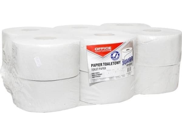 Kontorprodukter KONTORPRODUKTER Jumbo resirkulert toalettpapir, 1-lags, 120 m, 12 stk., hvit