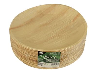 PAPSTAR pure - Tallerken - Størrelse 23 cm - Høyde 2.5 cm - rund - avhendbar (en pakke 25)