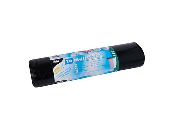 Papstar 12328, 150 l, Svart, Lineær lavdensitetspolyetylen (LLDPE), 150 cm, 700 mm, 10 stykker