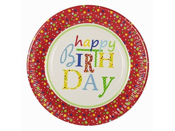 Papstar 88577, Plate, Rund, Fotoark kartong, Rød, Hvit, Bilde, 10 ...