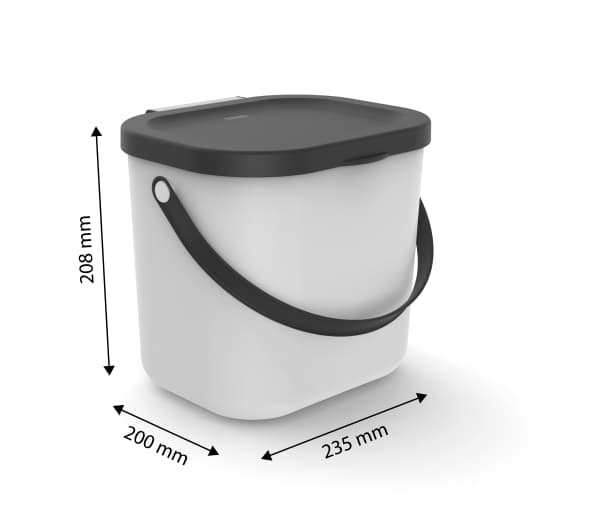 Rotho Albula, 6 l, Rektangulær, Plast, Hvit, Manuell, Plast