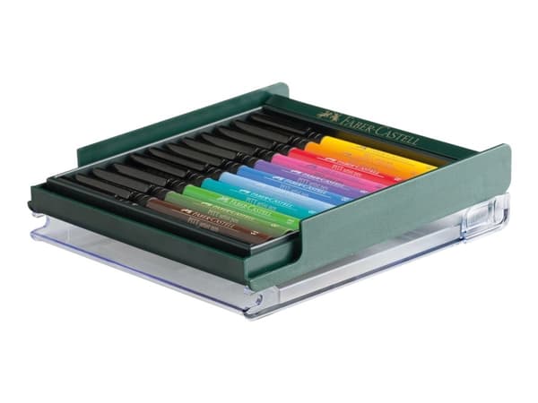 Faber-Castell PITT Artist Pen - Penselpenna - permanent - sorterade ljusa färger - india bläck (paket om 12)