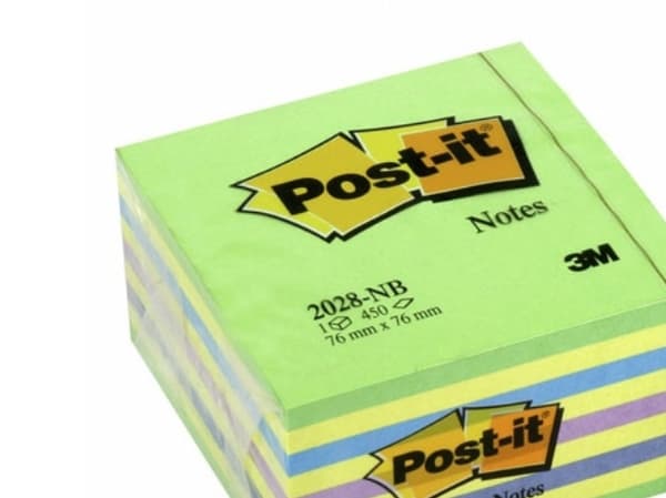 Post-It 2028 NB, Blå, Grön, Lila, Gul, 76 mm, 76 mm, 1 styck, 450 ark
