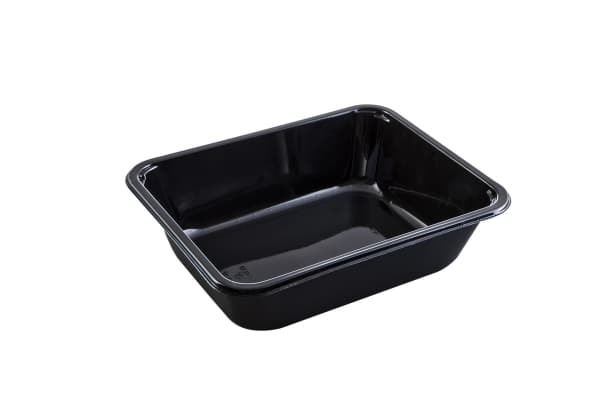 Bakke 1-rum 2227-1F 1660ml L227xB178xH60mm CPET Sort,336 stk/krt