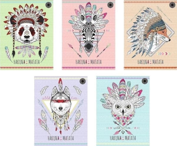 Notebook A5/60K checkered Hakuna Matata (10 items)
