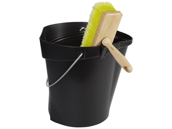 Vikan kalkkost 200mm - Kalkbørste m/skaft & spandeophæng, medium børstehår, brun