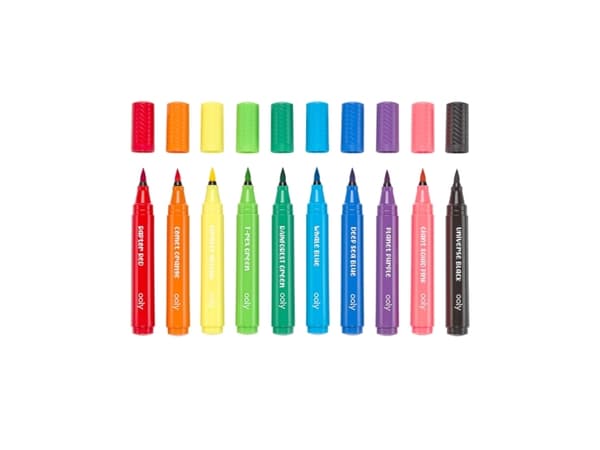 OOLY Big Bright Brush, 10 kpl, Musta, Sininen, Vihreä, Vaaleansininen, Vaaleanvihreä, Oranssi, Punainen, Ruusu, Violetti, Keltainen, 3 vuosi/vuosia,