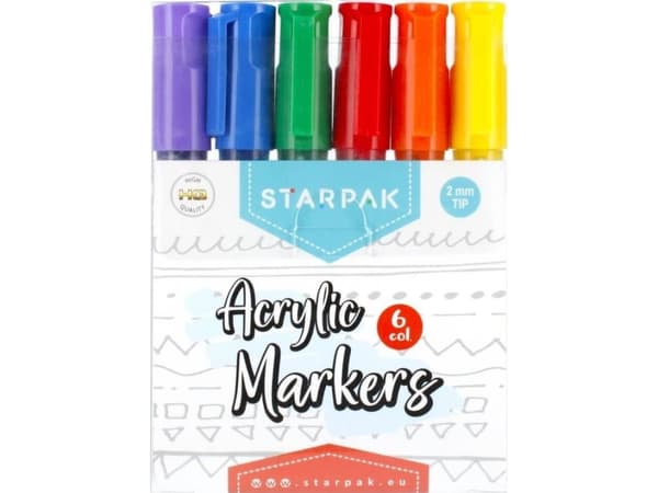 AKRYLMARKERARE 6 RUNDA STK WB 12/72