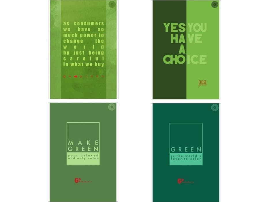 Notebook A4/80K with grate Think Green (4 pcs)