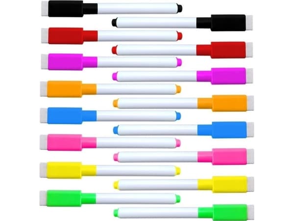 Tobby Dry-erase tusjer med magnet og svamp 16 stk