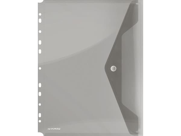 Donau Envelope DONAU folder with clasp, PP, A4, 200 microns, Euro perforation, smoke
