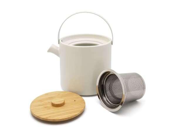 Bredemeijer Umea, Tekannesett, 1200 ml, Hvit, Keramisk, 140 mm, 180 mm