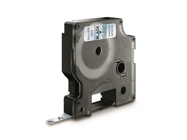 DYMO D1 - vakiopolyesteritarrat - Musta on kirkas -6mm x 7m, Musta läpinäkyvällä, Polyesteri, Belgia, -18 - 90 °C, DYMO, LabelManager, LabelWriter 45
