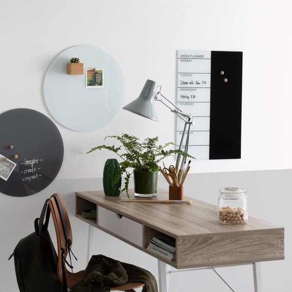 Magnetisk NAGA ugetavle i glas 40x60 cm - engelsk tekst