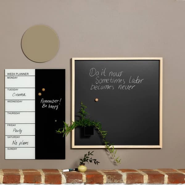 Magnetisk NAGA ugetavle i glas 40x60 cm - engelsk tekst
