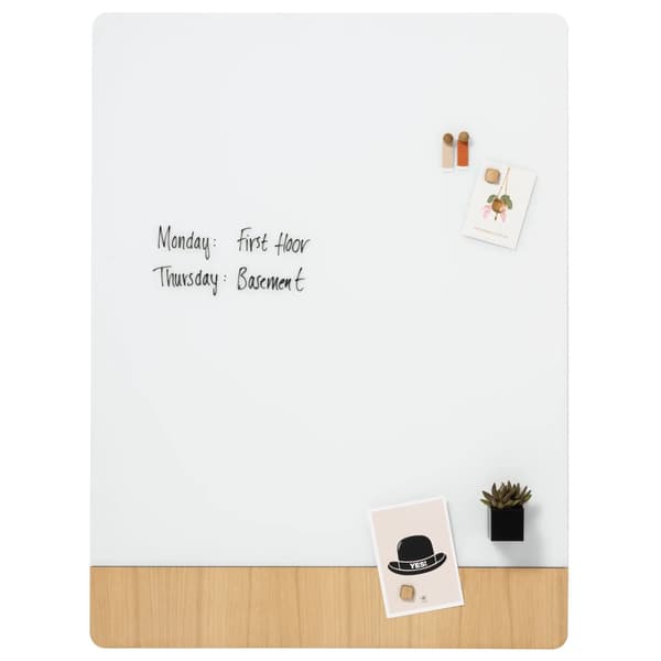 Magnetisk NAGA glastavle 60x80 cm mat glas hvid med egefiner