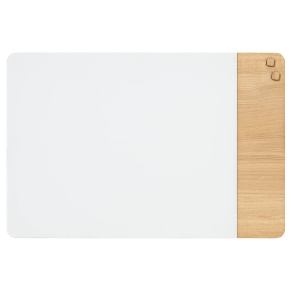 Magnetisk NAGA glastavle 60x80 cm mat glas hvid med egefiner
