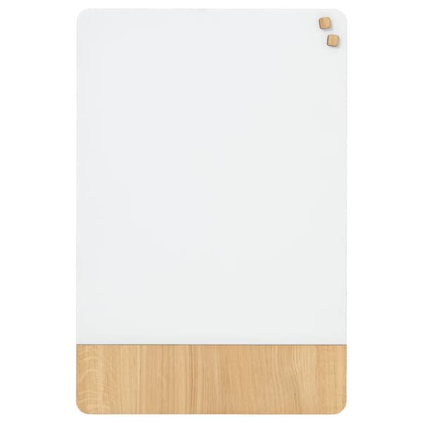 Magnetisk NAGA glastavle 60x80 cm mat glas hvid med egefiner