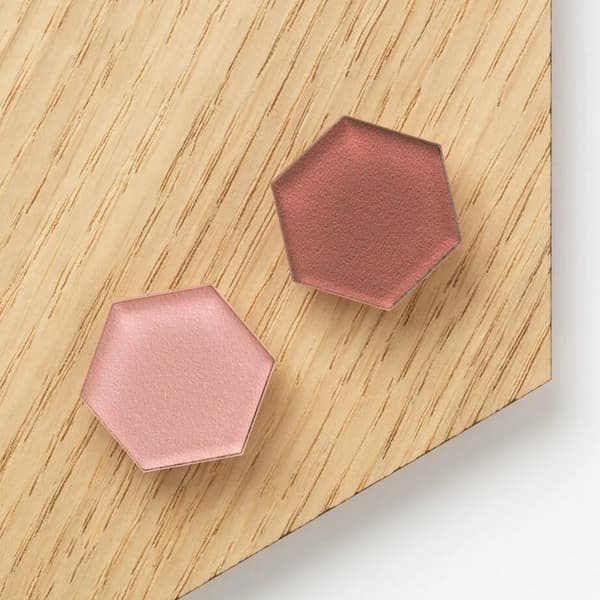 Super Stærke Magneter' akryl mix rose hexagonal 2,5 x 2,8 cm - (2 stk.)