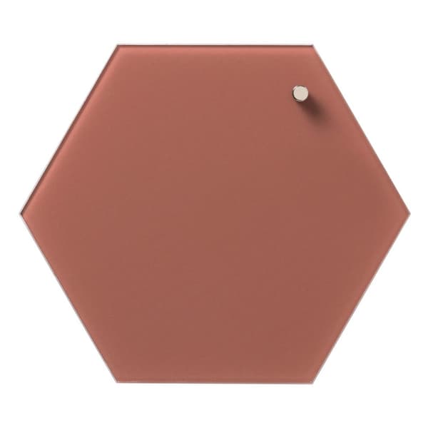 Magnetisk NAGA glastavle hexagon 21 cm terracotta