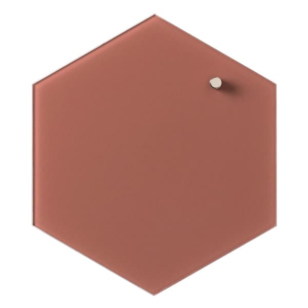Magnetisk NAGA glastavle hexagon 21 cm terracotta