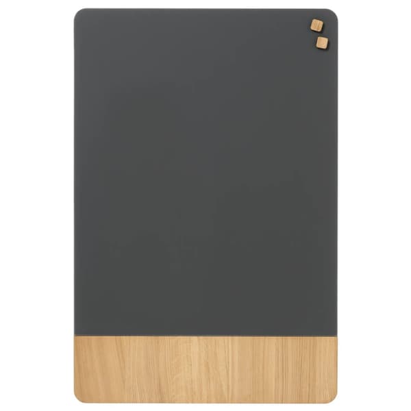 Magnetisk NAGA glastavle 60x80 cm mat glas grå med egefiner
