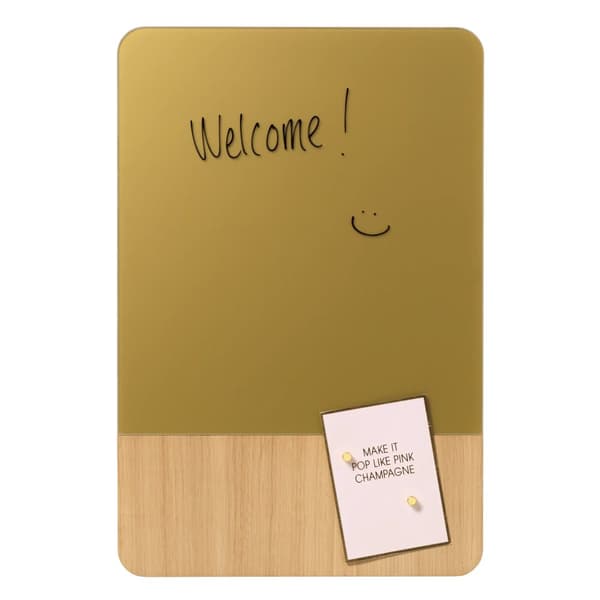 Magnetisk NAGA glastavle 60x80 cm mat glas guld med egefiner