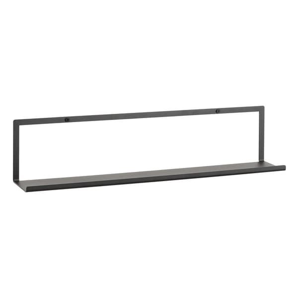Gallerihylde i metal 7,5 x 45 cm sort
