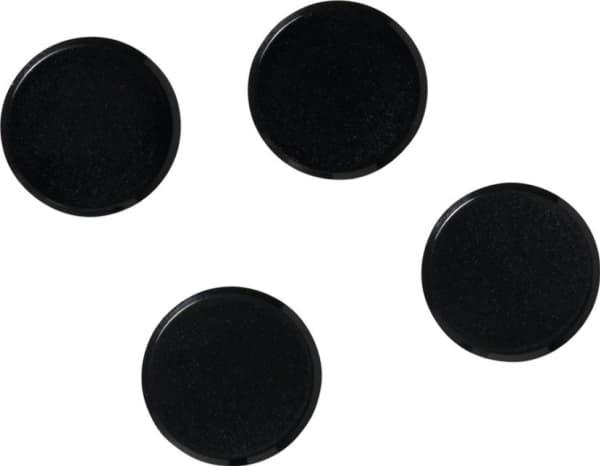 Whiteboard magnet. IKKE SUPER-STÆRK. Sort 4 stk. 10x2x7,5mm