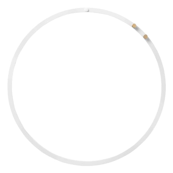 Dekorationsring magnetisk i hvidt metal Ø35 cm hvid