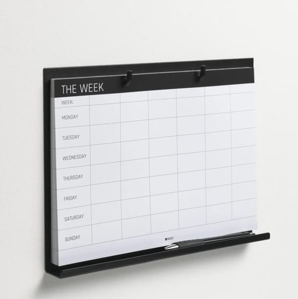 Ugeplan A4 blok med 52 ark 1x21x30 mm - engelsk tekst
