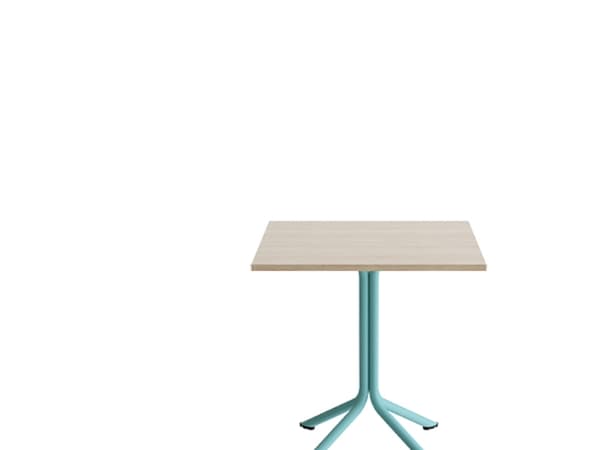 Bord Atlas 1133 700x700x900mm, Hvidpigmenteret eg med turkis understel
