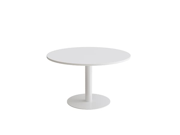 Bord Cirkum, Ø1200 mm, höjd 720 mm, vit laminat med svart ram