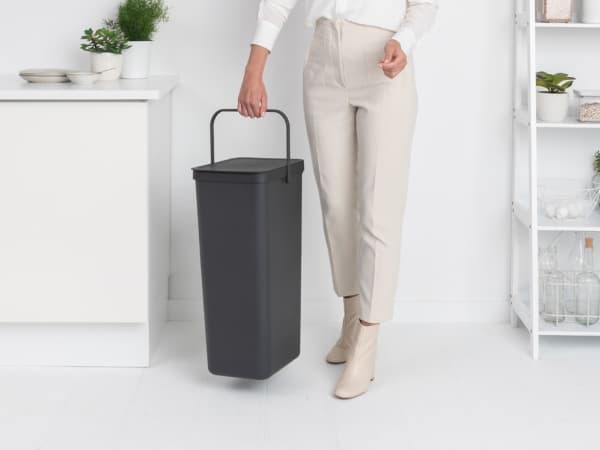 Brabantia SORT & GO RECYCLE BIN, 40 l, Rektangulær, Grå, 267 mm, 341 mm, 620 mm
