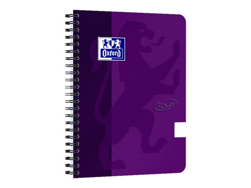 Oxford Touch - Smart notebook - trådbunden - A5 - 70 ark / 140 sidor - extra vitt papper - vanligt - lila omslag - kartong